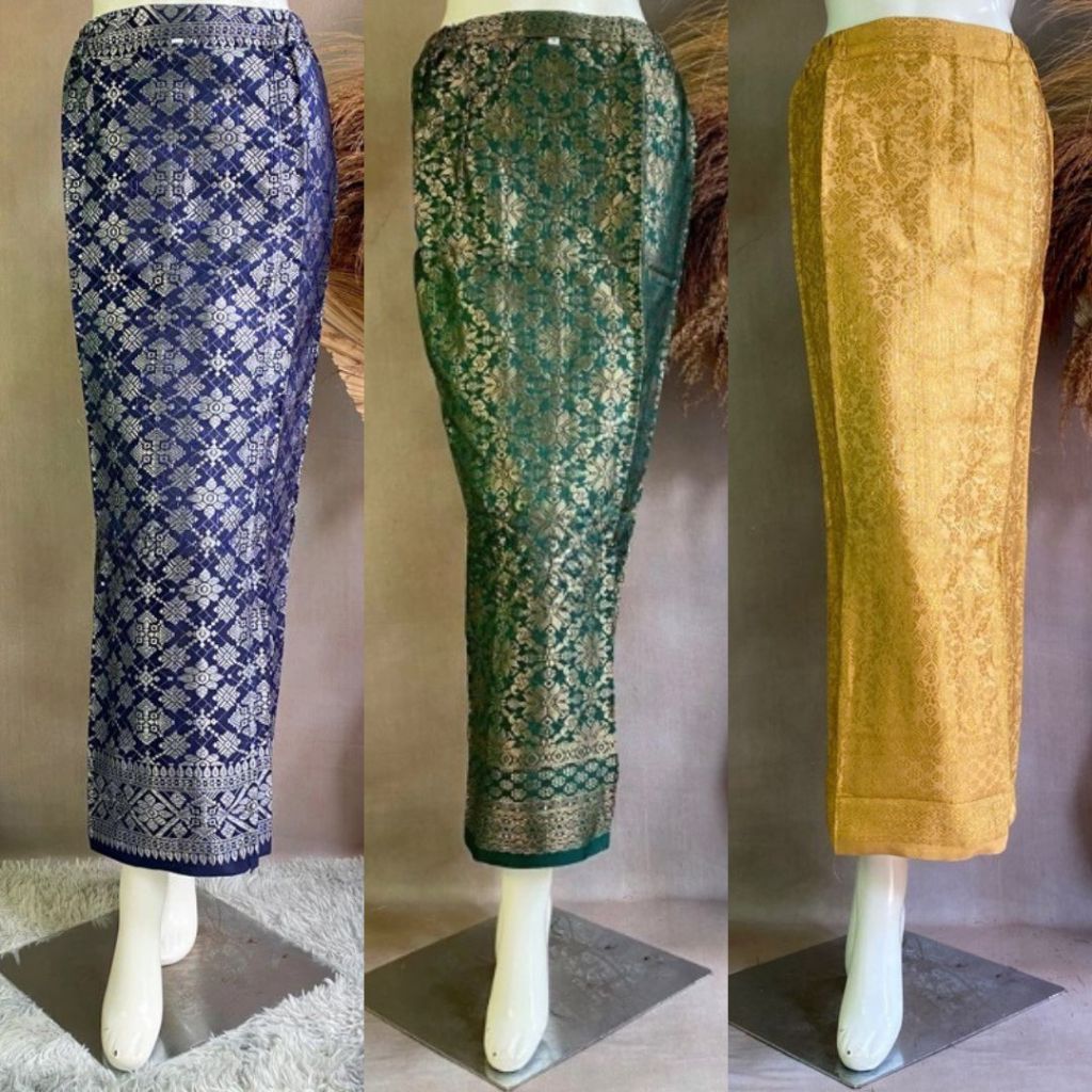 Rok Instan Songket Palembang Bawahan Kebaya Modern / Rok Span Songket Gold dan Aneka Warna
