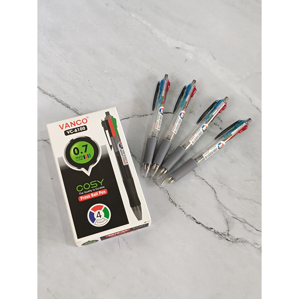 

ECER ( 1 BIJI ) Pulpen Cetek 4 Warna Vanco