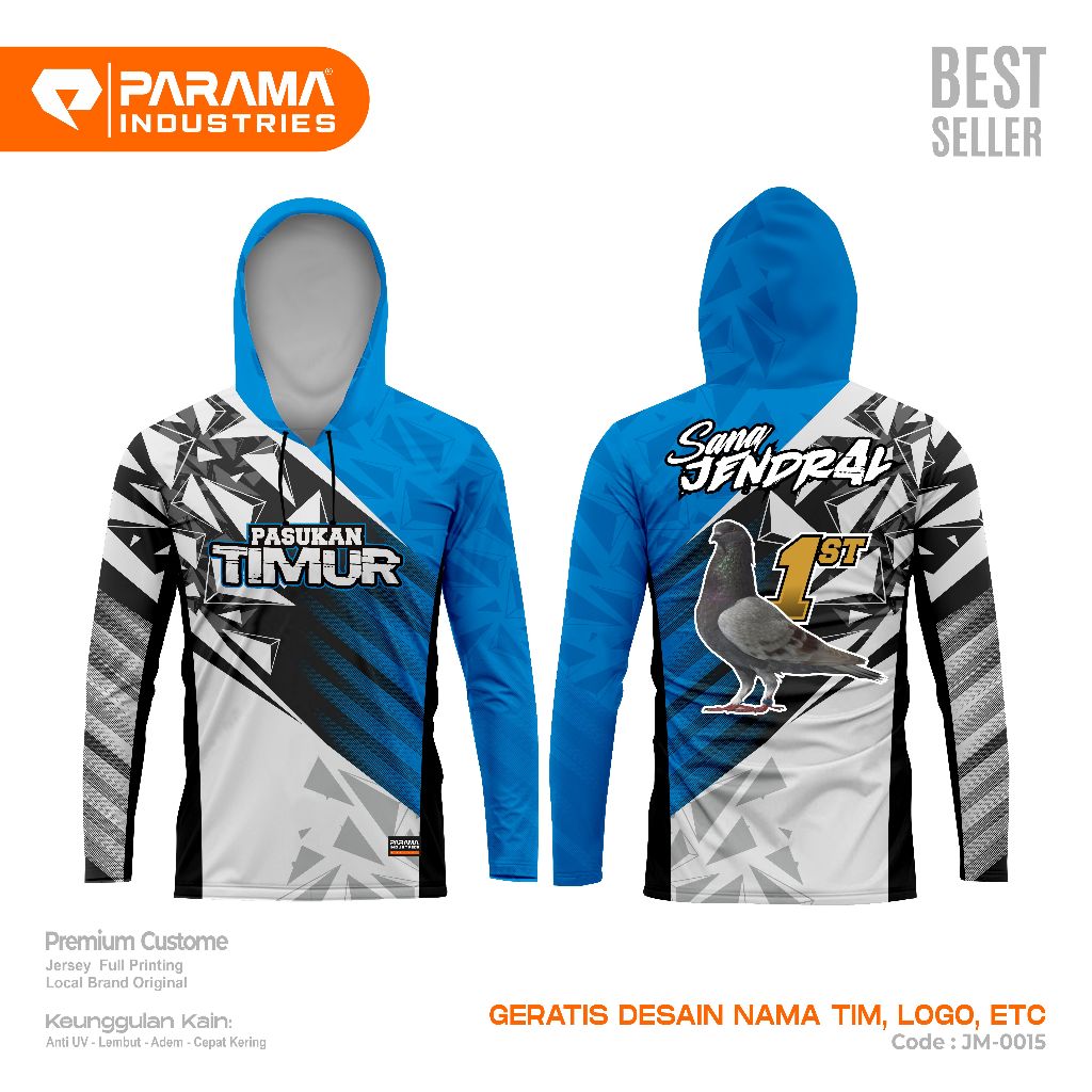 PARAMA Promo Jersey Hoodie Merpati Premium Gratis Custom Desain || Kaos Balap Japati Kolong PMTI