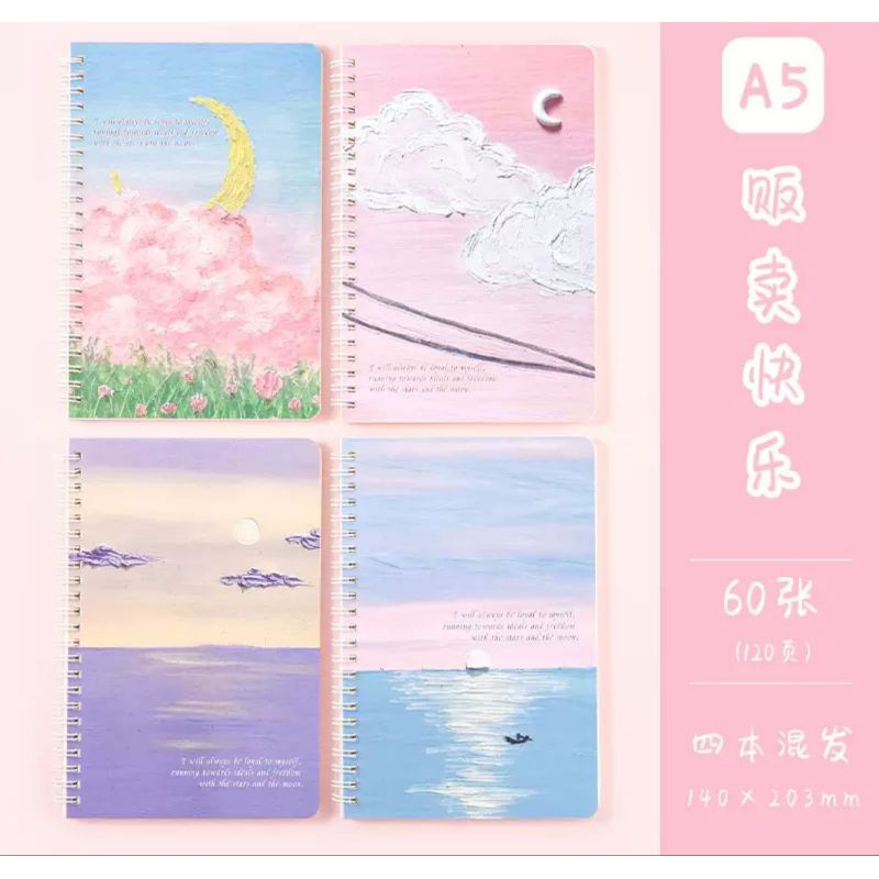 A5 Buku Tulis / Buku Catatan Diary Gambar Tebal Bagus Spiral MURAH A5