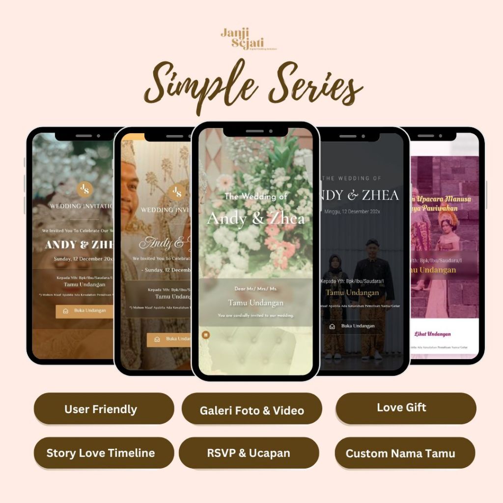 Undangan Digital Website Pernikahan Tema Simple