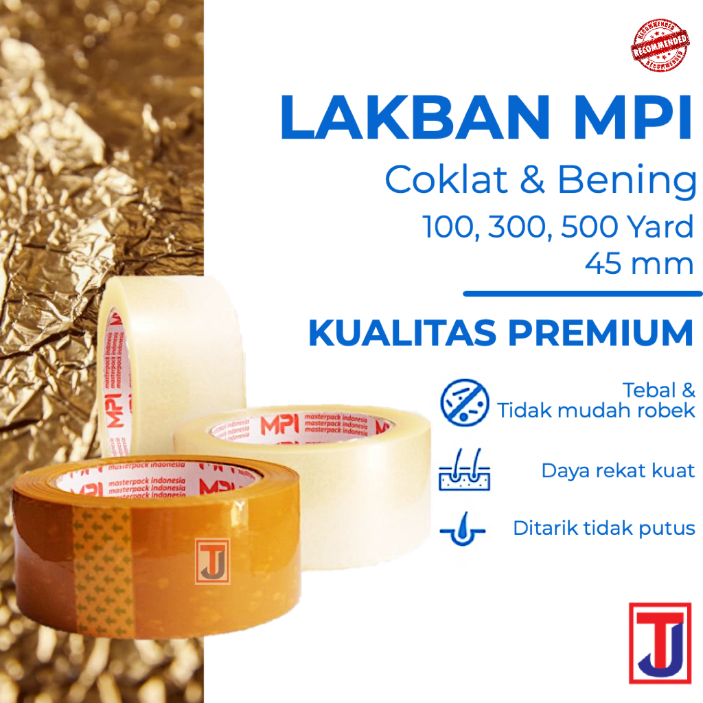 

Lakban coklat bening MPI 45 mm 100 yard / 300 yard / 500 yard Kualitas Premium