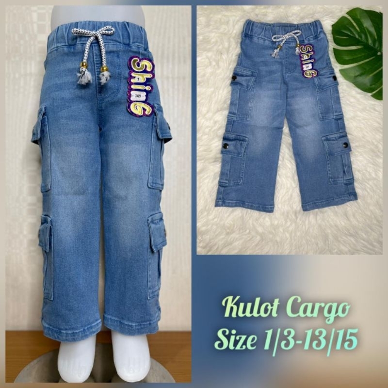 Kulot levis panjang kargo anak cewek umur 2-12 tahun // Celana panjang anak kargo saku 4
