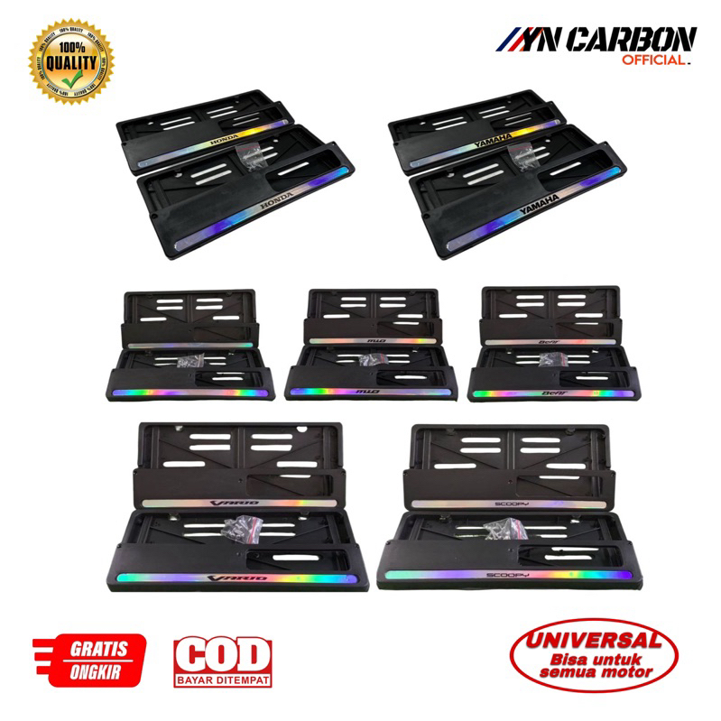 Bingkai Plat Motor Hologram Universal Scoopy Vario Mio Honda Beat Yamaha Bingkai Plat Motor Universa