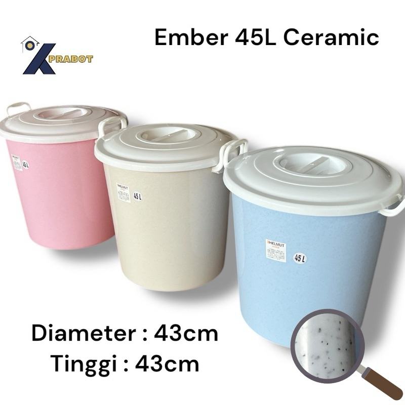 Ember Tutup Hyper Ceramic 45 Liter - Kprabot / Ember Mandi / Bak Mandi / Ember jumbo / Ember Plastik