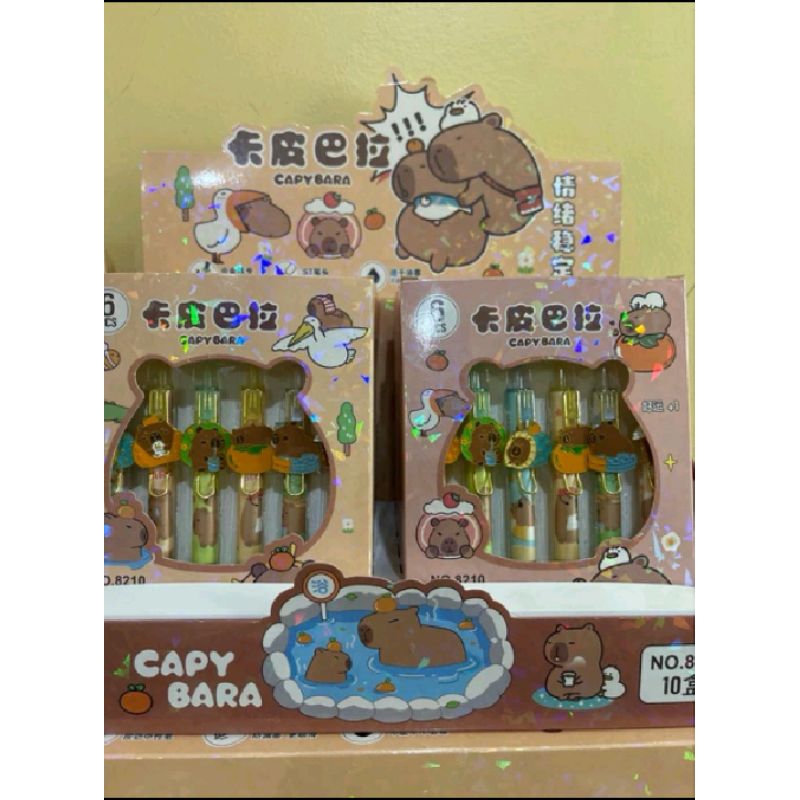 

pulpen hitam motif capibara import isi 6 pcs