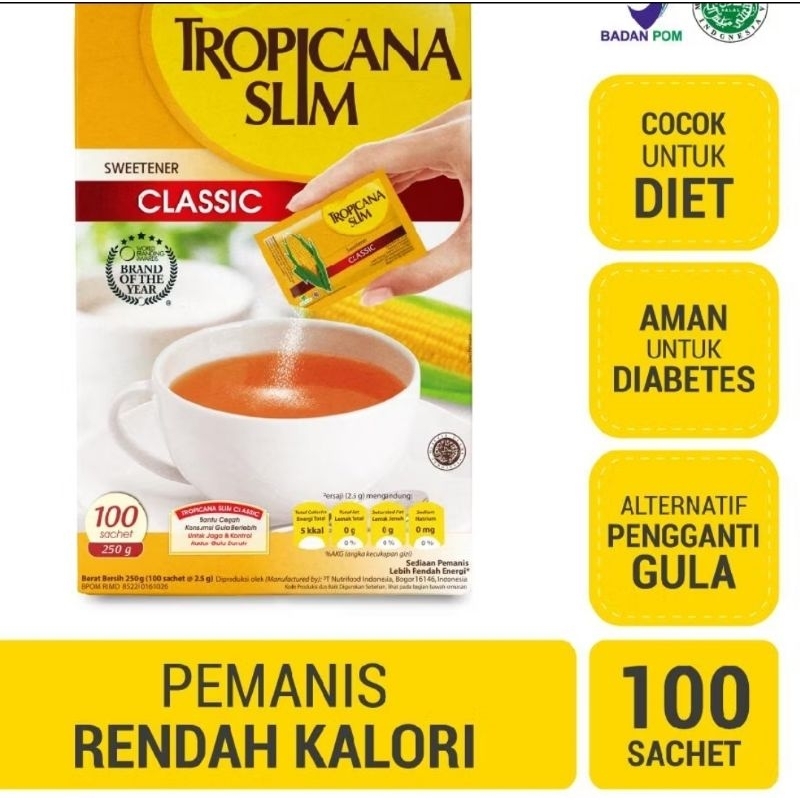 

Tropicana Slim Sweetener Classic 100sachet @2.5g