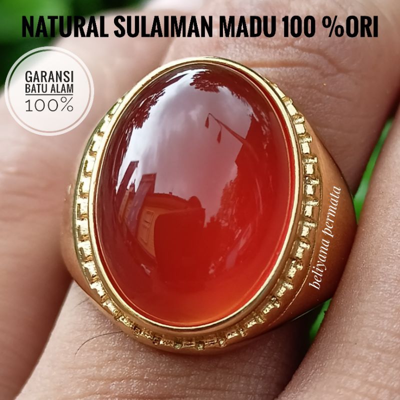 CINCIN BATU SULAIMAN MADU KRISTAL  100% ORI