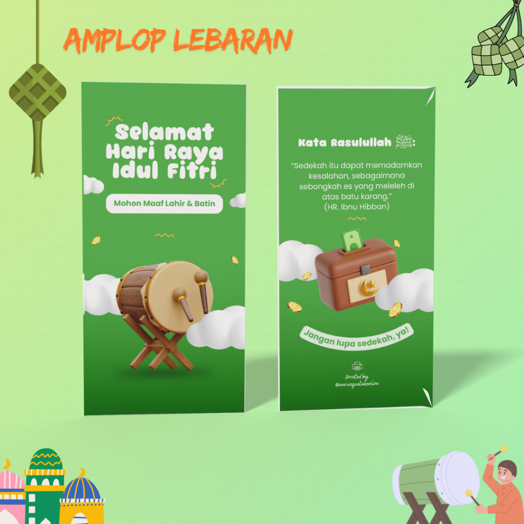 

AMPLOP LEBARAN/EID MUBARAK/IDUL FITRI/RAMADHAN KAREEM/AMPLOP ANGPAO LEBARAN MOTIF BEDUG