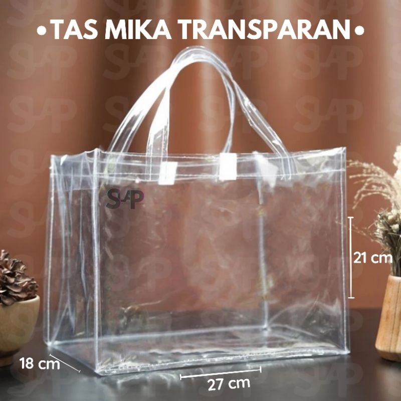 

TAS MIKA TRANSPARAN PREMIUM / GOODIEBAG TRANSPARAN PREMIUM - P27 x L18 x T21
