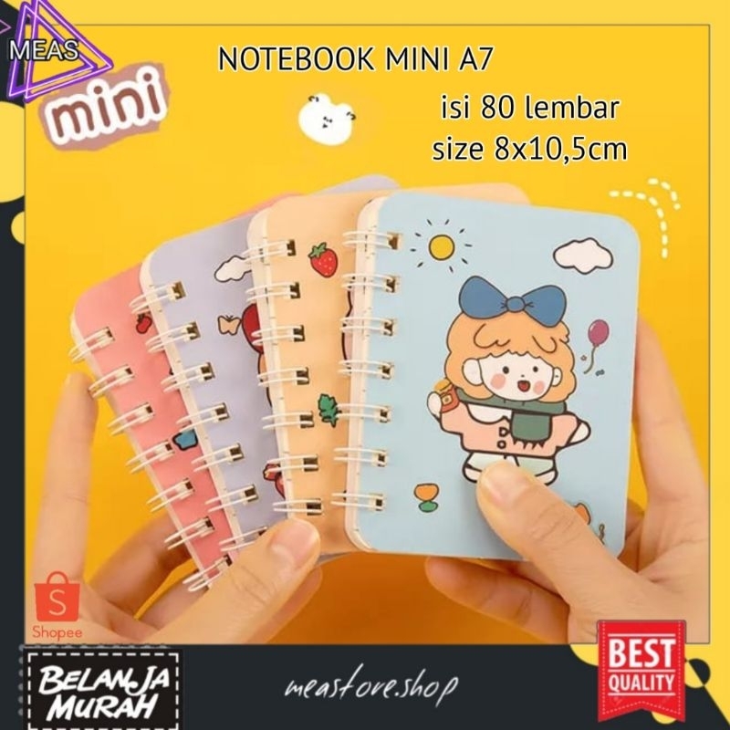 

MEASTORE Buku / Notebook Mini Ring A7 Motif Karakter