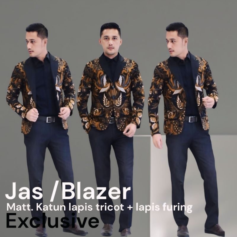 jas batik pria blazer batik pria premium modern batiknyajulio os 2