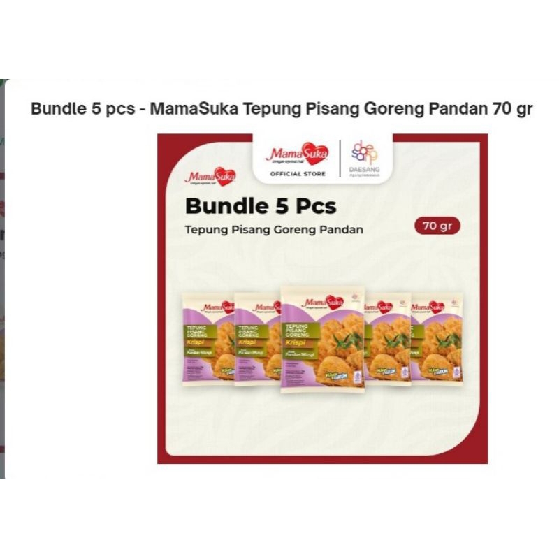 

Tepung pisang goreng mamasuka 70 gr bundling 5 pcs