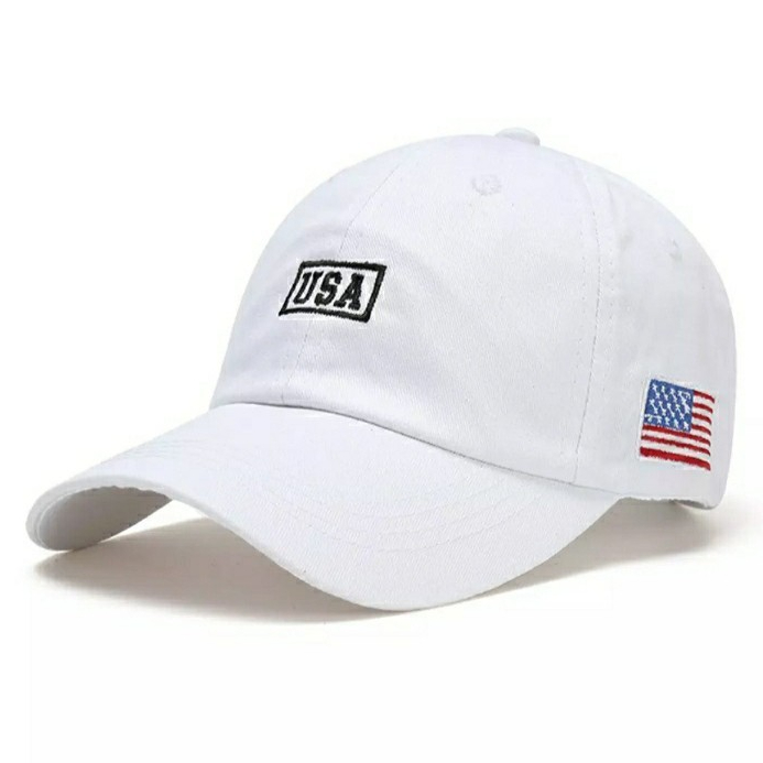 USA BORDIR -Topi Pria Wanita Keren Original Distro Baseball Korea Style Bordir USA