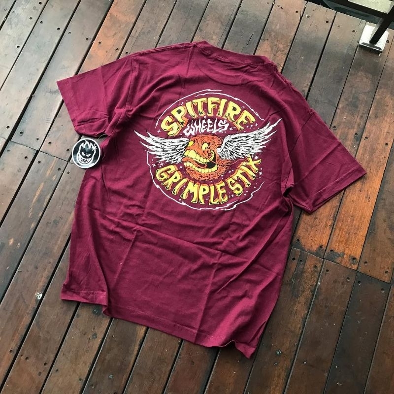 SPITFIRE X GRIMPLE FLYING GRIMPLE TSHIRT BURGUNDY