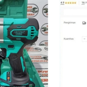 

Cordless Impact Wrench 1/2" 20V NRT TX-40 Alat Buka Baut Baterai Cas