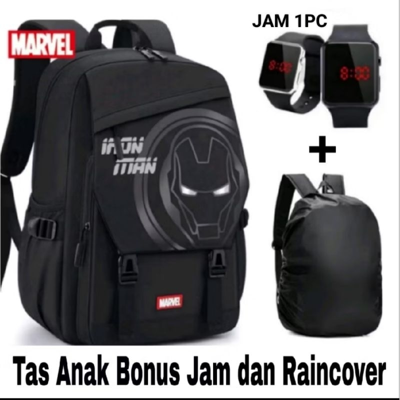 [ Free Botol ] Tas sekolah anak laki laki sd smp kualitas bagus / Tas super hero anak laki laki / Ta
