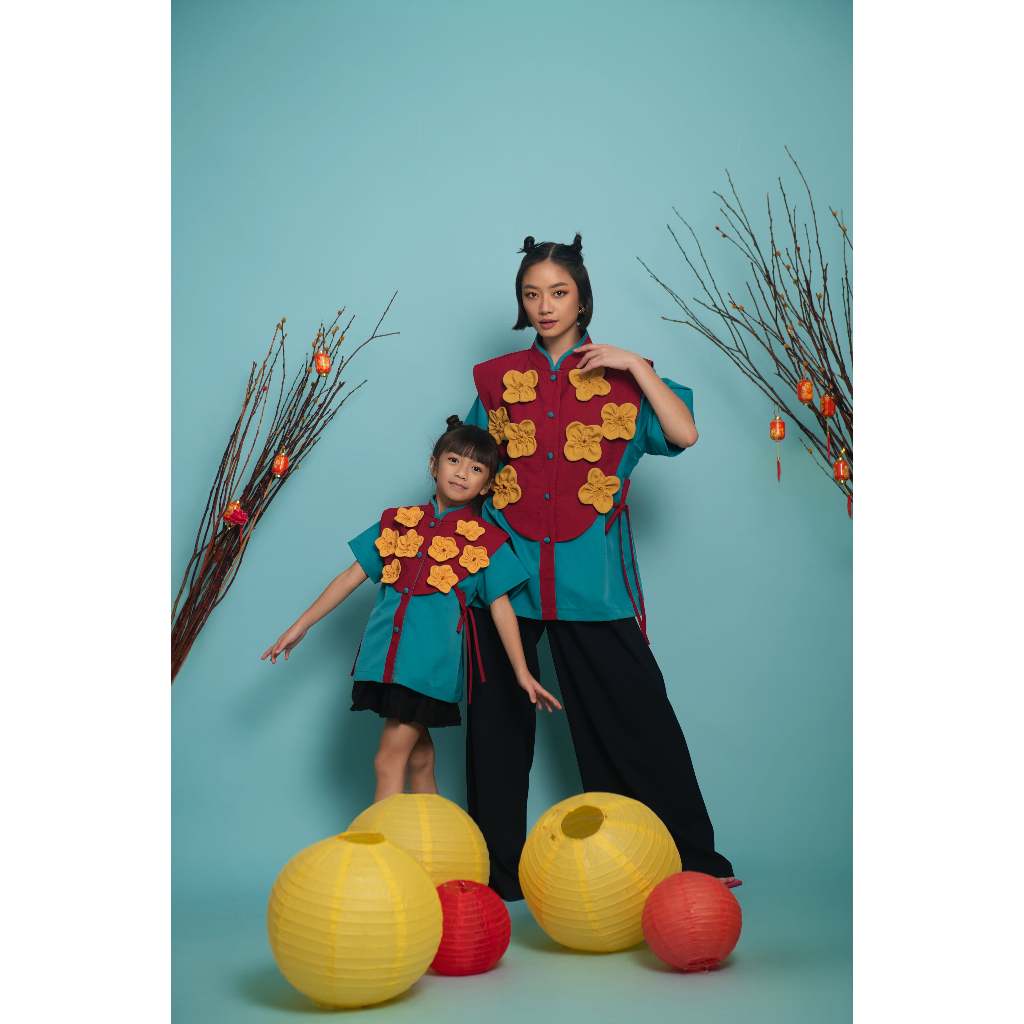St. Lab Studio x Amber Kids : Mayleen Top - Couple Mom & Kid CNY Lunar Collection