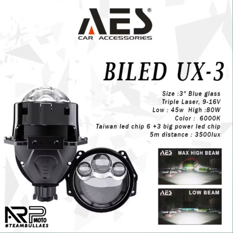 PROJIE BILED 3 INCH TRIPLE LASER ORIGINAL AES UX 3 80W BILENS PROJECTOR UNIVERSAL