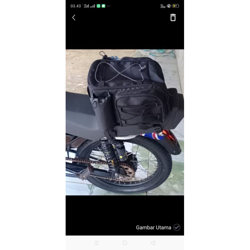 Tas Bagasi Motor Trail Terbaru Set Raincover Kawasaki KLX,CRF Bok Motor Jok Belakang YZ3