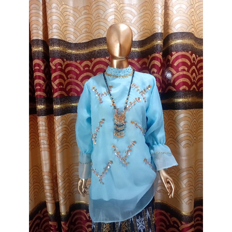 Baju Bodo Atasan motif payet bahan organza