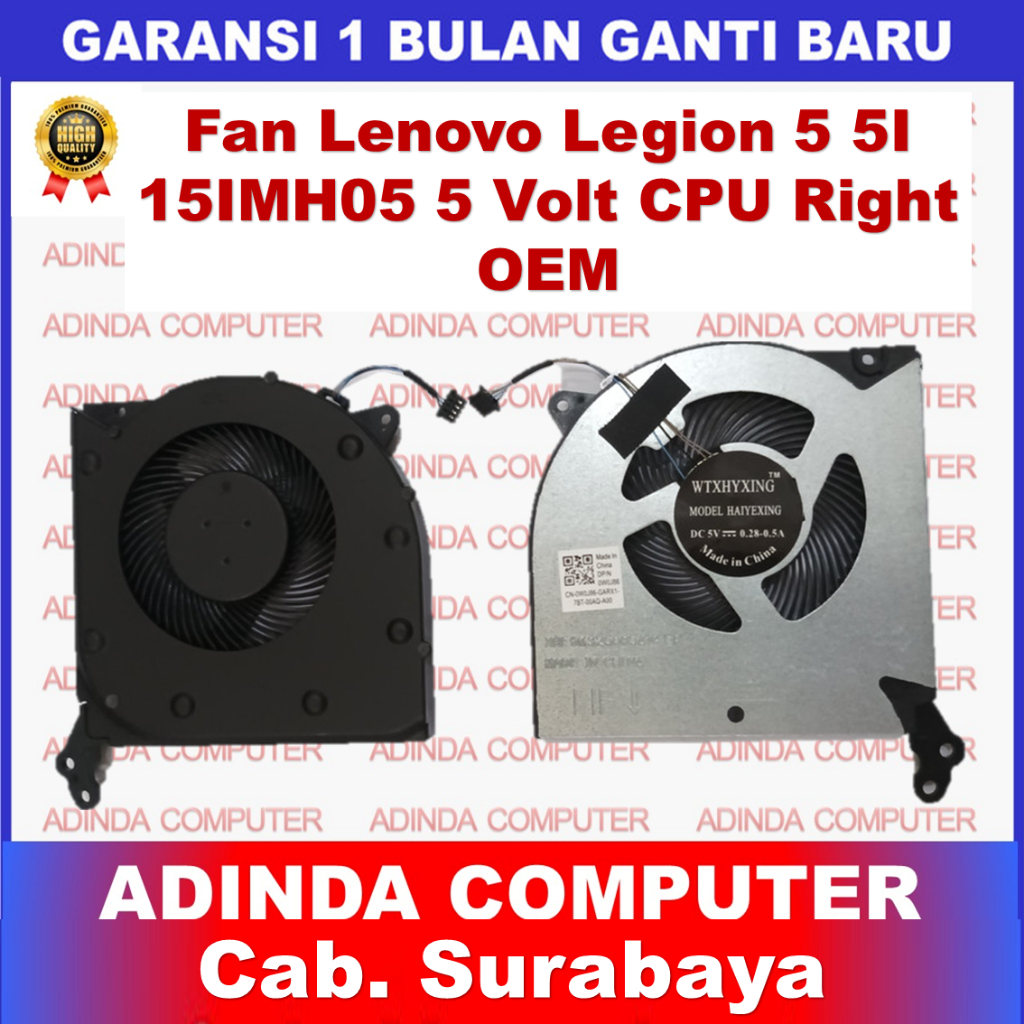 Fan Lenovo Legion 5 5I 15IMH05 5-15ARH05 R7000 Y7000 (2020) 5 Volt CPU
