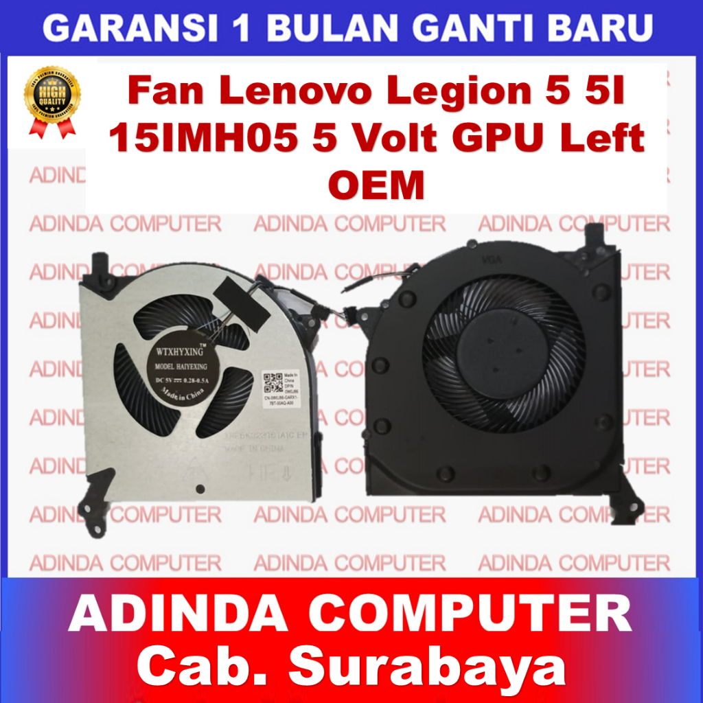 Fan Lenovo Legion 5 5I 15IMH05 5-15ARH05 R7000 Y7000 (2020) 5 Volt GPU