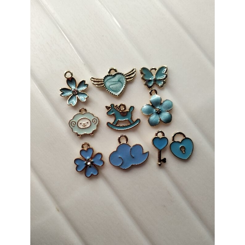 Charm Enamel Bandul (BIRU 10pcs) 20k +admin