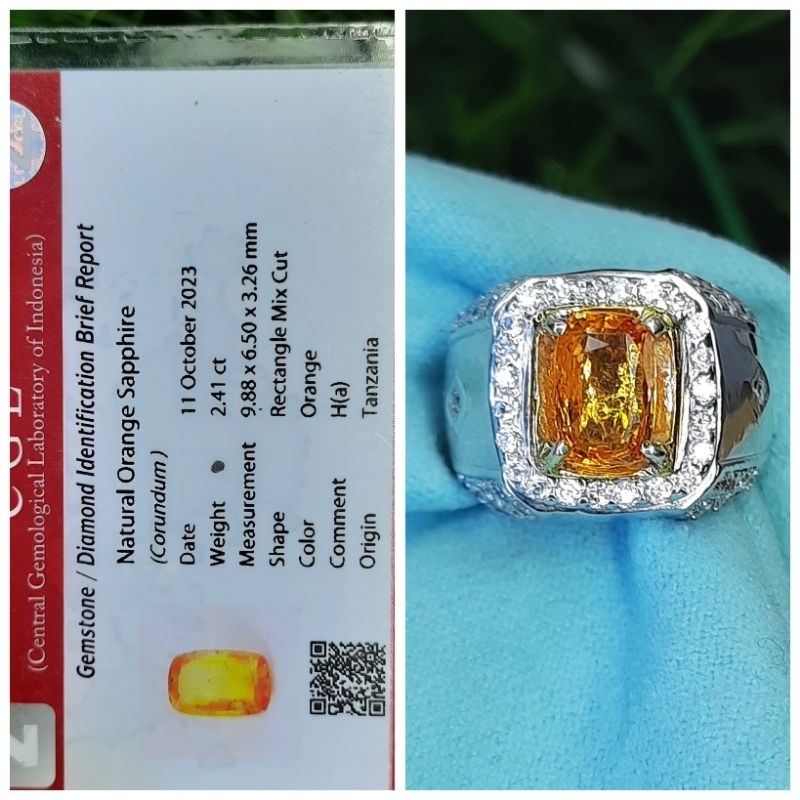 no. 62 natural yellow orange sapphire safir tanzania