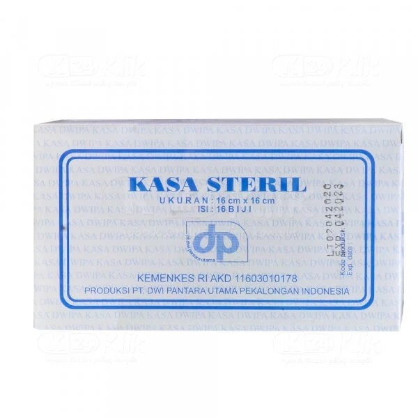 Kasa Steril DWIPA 16x16 cm isi 16 Kassa seteril / Verban Steril- Dwipa BIRU