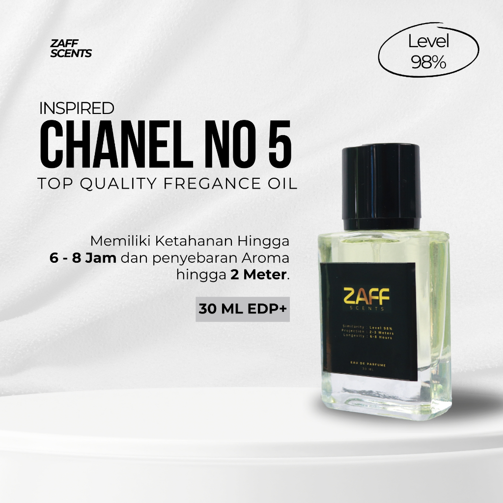 ZAFF Scent - Parfum Pria Wanita Tahan Lama Aroma Citrus Woody Fresh Inspired By Chanel No 5 | Perfum