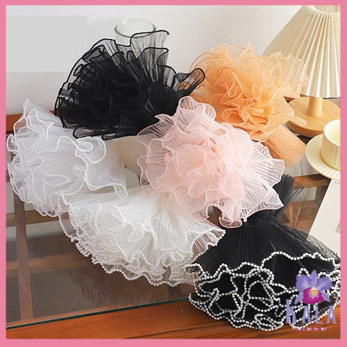 

Korean Lace Mesh Mermaid Tile Wrapping Flower Wavy Keriting Buket Kb6265