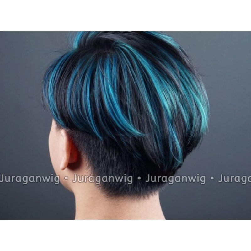 Wig Korea Rambut Palsu Pria Highlight Korean Style
