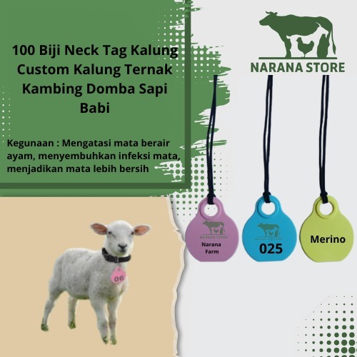 100 PCS Neck Tag Custom Nama Logo Neck Tag Ternak Kalung Domba Kambing Sapi