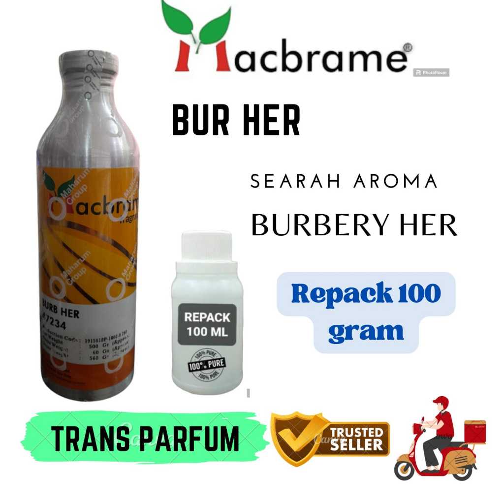 100 GR BUR HER BY MACBRAME SEARAH BURBERRY HER BIBIT MURNI KEMASAN REPACK