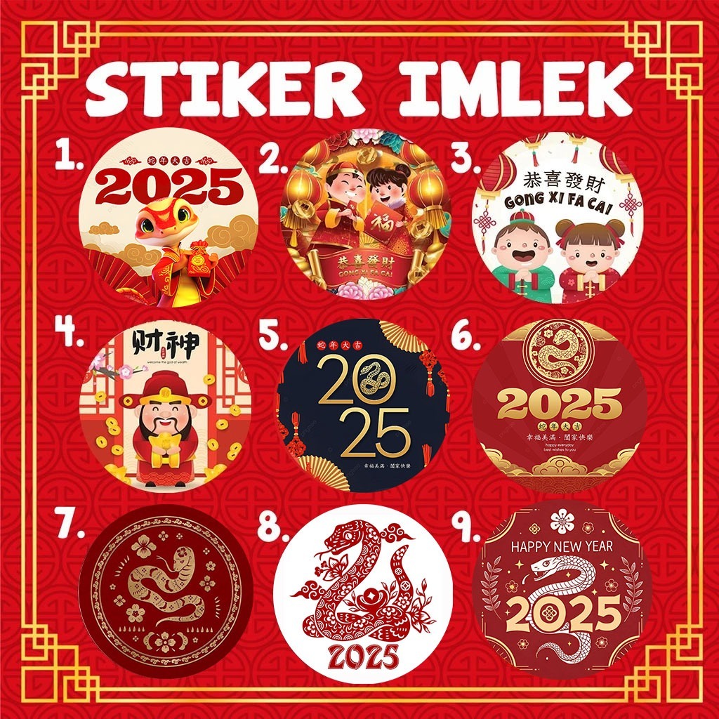 

[ BISA COD ] STIKER CHINESE NEW YEAR / STIKER IMLEK 2025✨