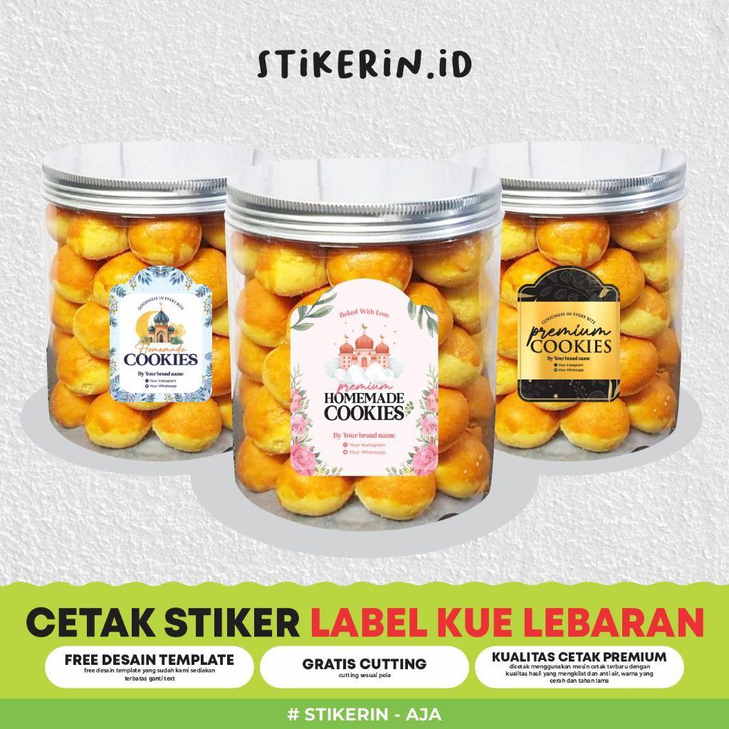 

(A3+) Stiker toples tabung tema lebaran / stiker toples elegan / stiker toples lebaran / stiker kue