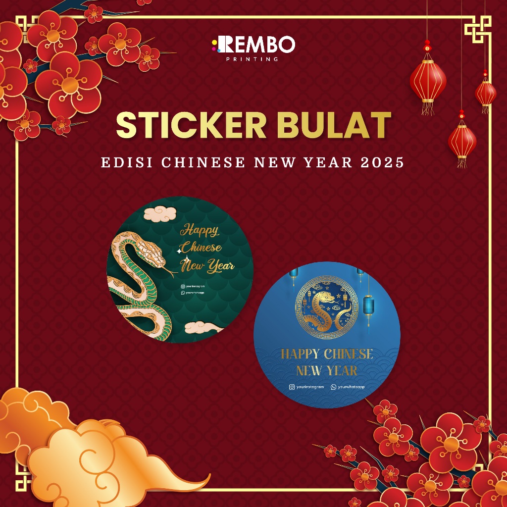 

Sticker Bulat Tahun Baru Imlek 2025 - Sticker Bulat - Sticker Souvenir - Sticker Hampers - Chinese new Year - Cetak Sticker Murah