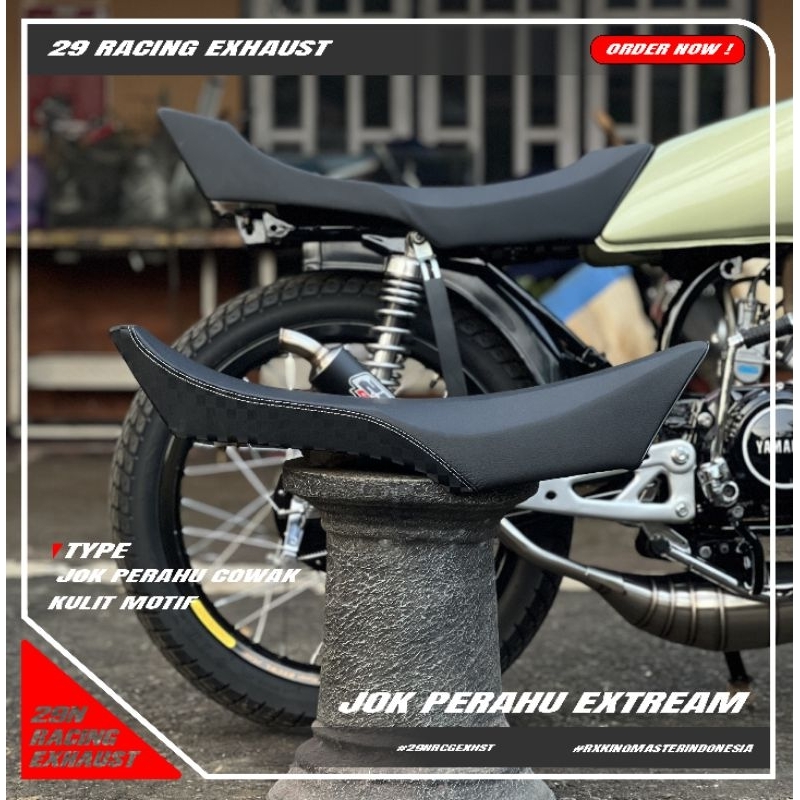 Jok RX-King Perahu Cowak Kulit Kloning Original Motif Nyaman Touring Harian