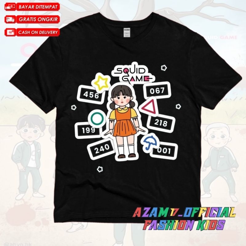 Kaos Anak Baju Anak Squid Game 2 Free Nama / Kaos Tshirt Anak Film Squid Game 2 Boneka Squid Game