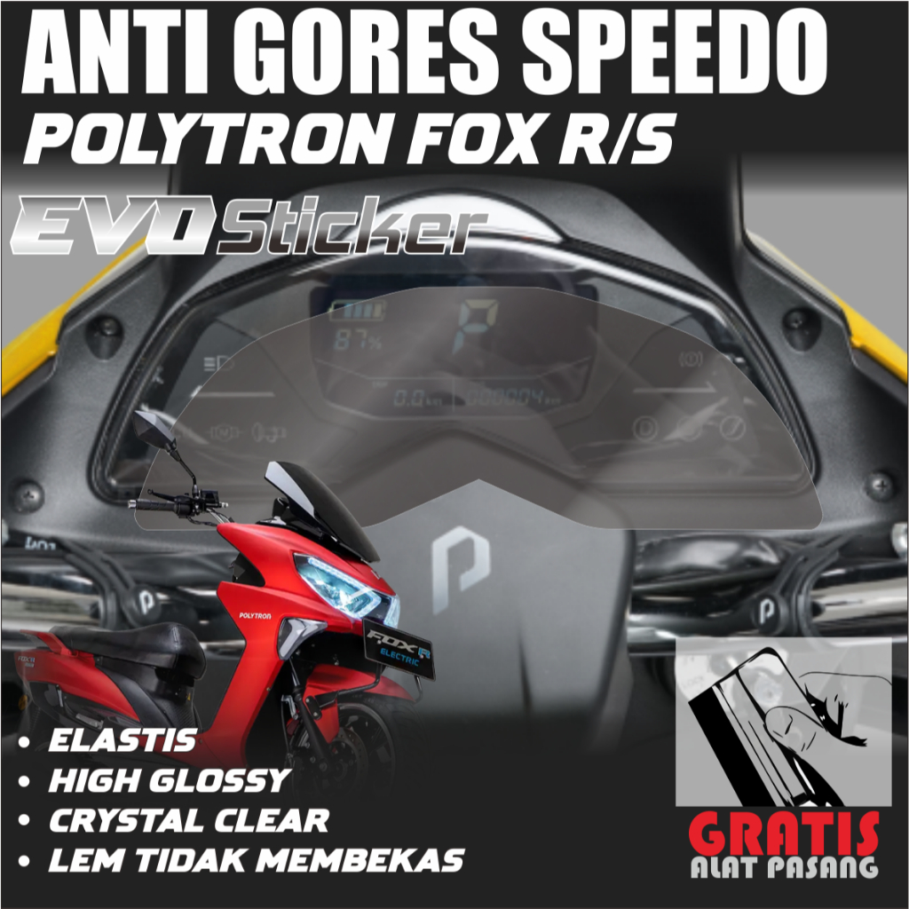 Stiker Speedo FOX R/S Sticker Pelindung Speedometer Motor Listrik Polytron Fox R/s