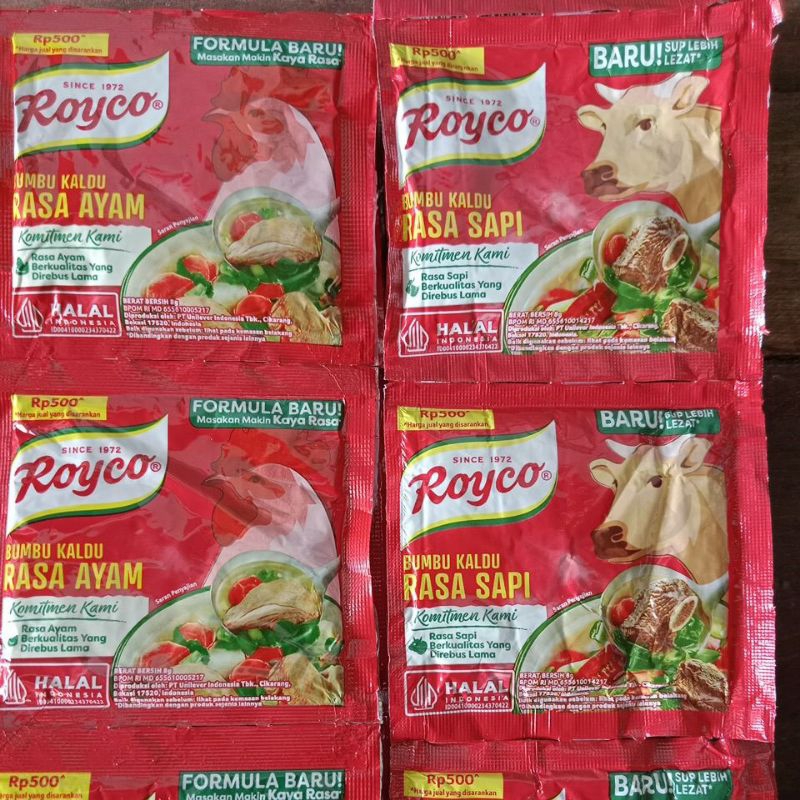 

Penyedap Royco ayam/sapi isi 12/8gr