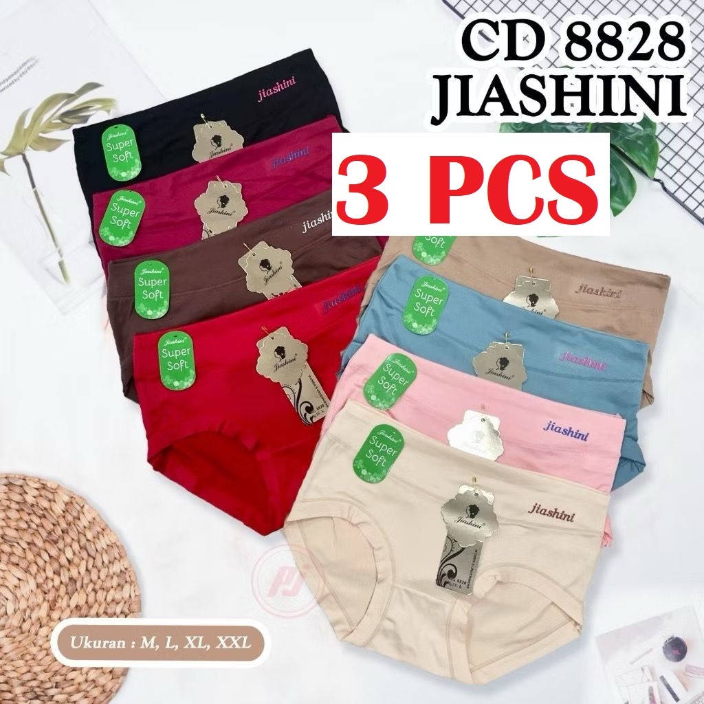 3pcs - Celana Dalam Wanita JIASHINI Art 8828 CD Perempuan Ukuran M-L-XL