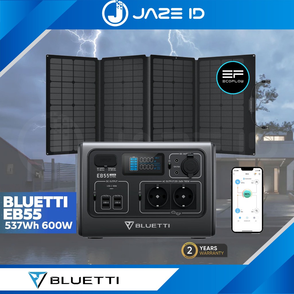 Bluetti EB55 Portable Power Station 700W Power Bank Besar Powerbank