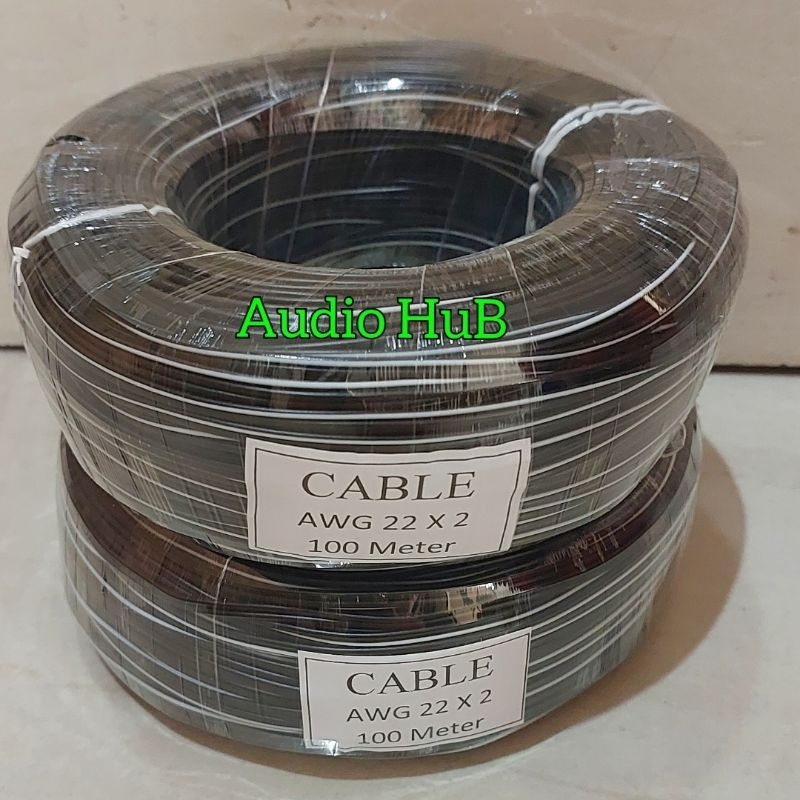 Kabel 22X2 AWG Hitam 100 Meter Kabel AWG 22X2  Hitam Putih Original
