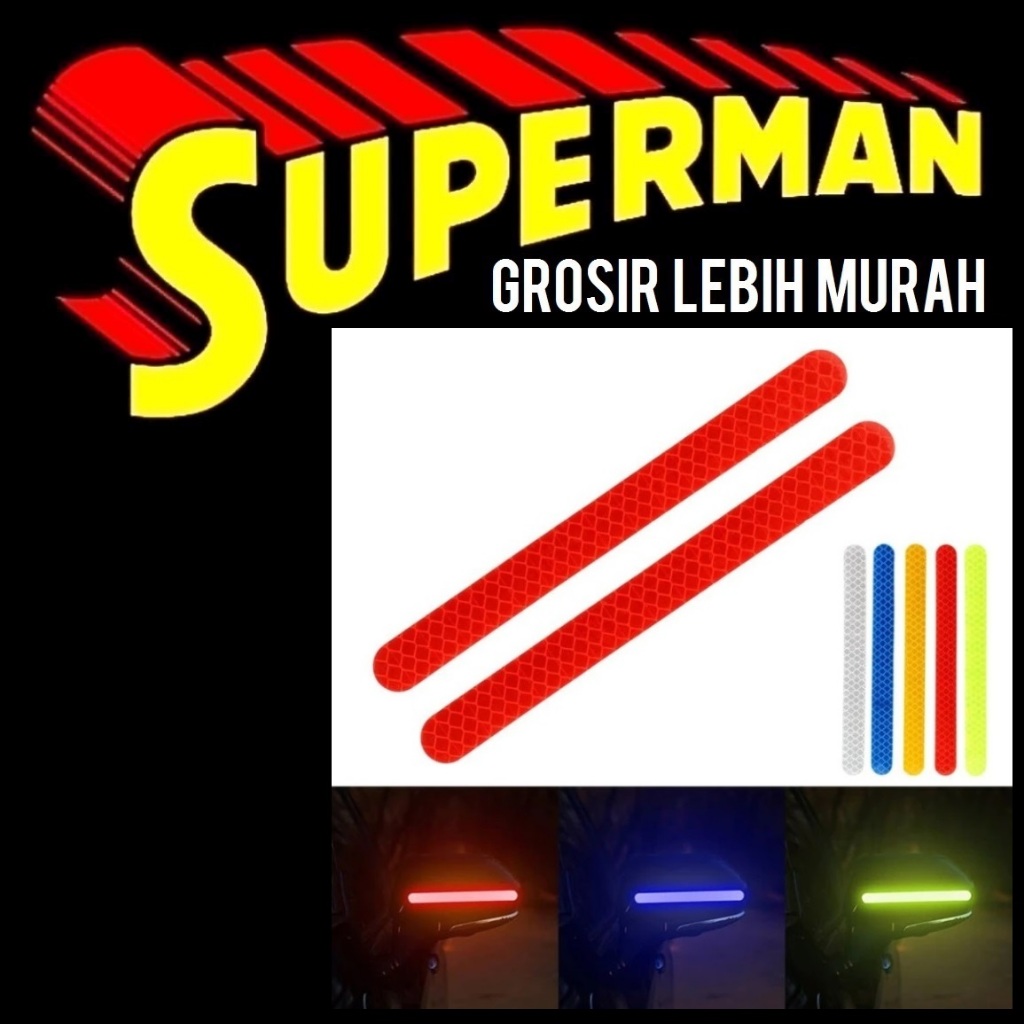 STICKER PEMANTUL CAHAYA ORI ASLI SET ISI 2 PCS reflektor spion motor sepeda truck bus stiker genuine