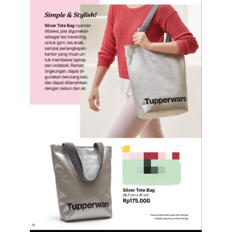 Silver Tote Bag/ Tas ORI Tupperware