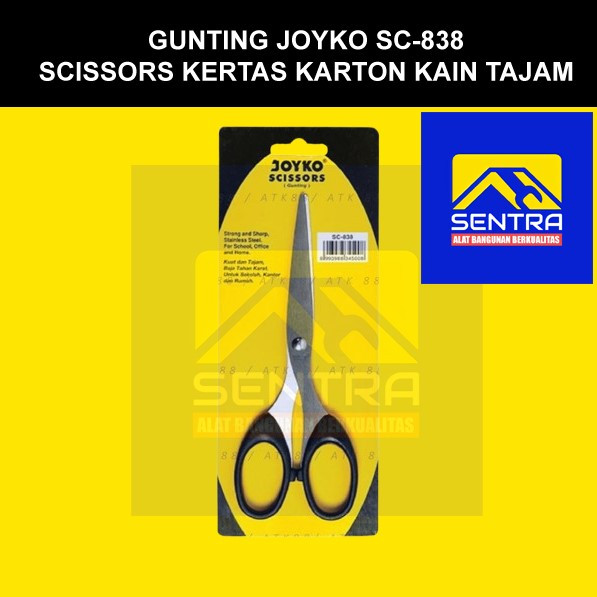 

GUNTING JOYKO SC-838 SCISSORS KERTAS KARTON KAIN TAJAM STAINLESS SC 838 SEDANG MURAH ATK GROSIR