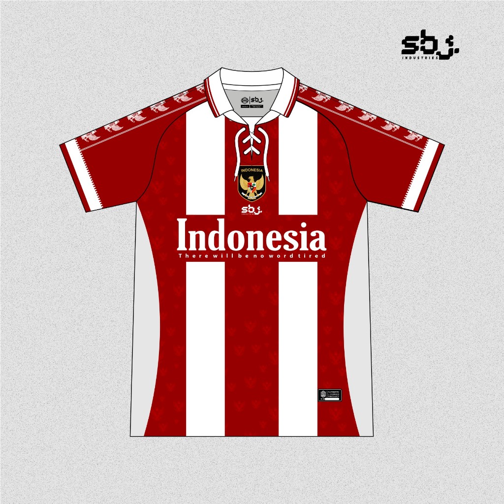 Jersey Vintage Retro Indonesia Timnas / jersey timnas /SBJ Industries/Jersey Kerah Tali/Berkerah/Dry