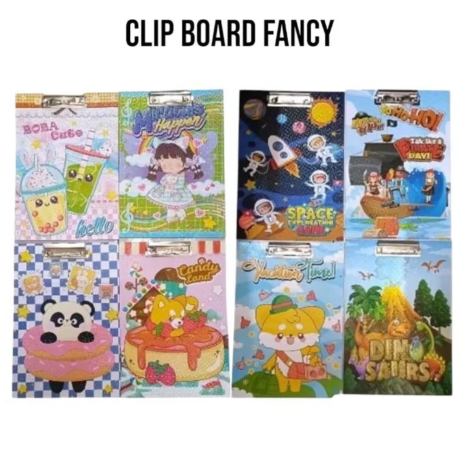 

clip board papan jalan papan ujian fancy (1 pcs)